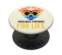 Divertido Marido Esposa Paddle Pickleball Jugador,Socio de por Vida PopSockets PopGrip Adhesivo
