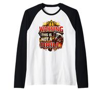 Divertido Martillo Constructor DIY Advertencia de Que Esto no es un Taladro Camiseta Manga Raglan