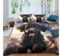 Divertido Mascota 3D Impreso Funda Nórdica Perro Microfibra Decoración Dormitorio Juego de Ropa de Cama Cachorro Suave Transpirable para Hogar King（220x240cm）