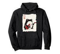 Divertido Matsumoto Hoji Grumpy Frog Guitarrista Arte Japonés Sudadera con Capucha