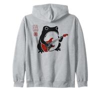 Divertido Matsumoto Hoji Grumpy Frog Guitarrista Arte Japonés Sudadera con Capucha