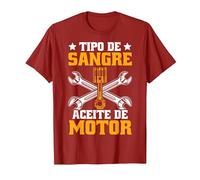 Divertido Mecánico Tipo De Sangre Aceite De Motor Mecáni Camiseta, Hombre, Arándano, S