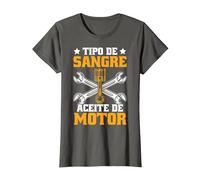 Divertido Mecánico Tipo De Sangre Aceite De Motor Mecáni Camiseta, Mujer, Asfalto, M