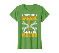 Divertido Mecánico Tipo De Sangre Aceite De Motor Mecáni Camiseta, Mujer, Hierba, 3XL