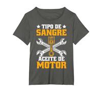 Divertido Mecánico Tipo De Sangre Aceite De Motor Mecáni Camiseta, Mujer Tallas Grandes, Asfalto, 3XL Grande