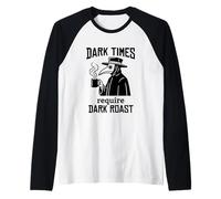 Divertido Médico Plaga Amante del Café Gótico Humor Os Camiseta Manga Raglan