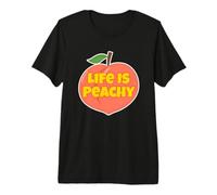Divertido melocotón frutal de Estilo Retro Life Is Peachy Camiseta Premium