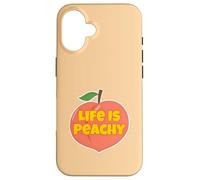 Divertido melocotón frutal de Estilo Retro Life Is Peachy Carcasa para iPhone 16