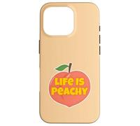 Divertido melocotón frutal de Estilo Retro Life Is Peachy Carcasa para iPhone 16 Pro