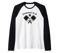 Divertido Meme con el Emblema de Pickleball Y'ALL con Forma de Pala Camiseta Manga Raglan