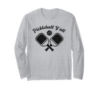 Divertido Meme con el Emblema de Pickleball Y'ALL con Forma de Pala Manga Larga