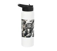 Divertido meme de Gangster de los 90 de Gang of Feral Street Cats Stainless Steel Insulated Water Bottle