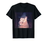 Divertido meme de gato mago gordo con forma de bola de queso, naranja, gato mágico Camiseta
