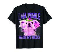 Divertido Meme de Perro con la Frase «I Am Pibble Dog Puppy Wash Clean My Belly» Camiseta
