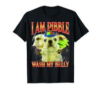 Divertido Meme de Perro con la Frase «I Am Pibble Dog Puppy Wash Clean My Belly» Camiseta