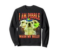 Divertido Meme de Perro con la Frase «I Am Pibble Dog Puppy Wash Clean My Belly» Sudadera