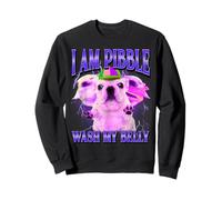Divertido Meme de Perro con la Frase «I Am Pibble Dog Puppy Wash Clean My Belly» Sudadera