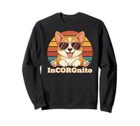 Divertido Meme de Perro Corgi InCorgnito, diseño Retro de Puesta de Sol Sudadera