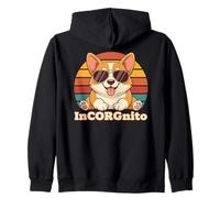 Divertido Meme de Perro Corgi InCorgnito, diseño Retro de Puesta de Sol Sudadera con Capucha