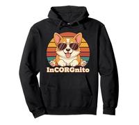 Divertido Meme de Perro Corgi InCorgnito, diseño Retro de Puesta de Sol Sudadera con Capucha