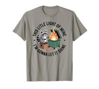Divertido Meme de Raccoon Dumpster Fire This Little Light of Mine Camiseta