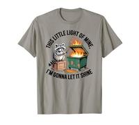 Divertido Meme de Raccoon Dumpster Fire This Little Light of Mine Camiseta