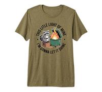 Divertido Meme de Raccoon Dumpster Fire This Little Light of Mine Camiseta Premium