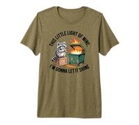 Divertido Meme de Raccoon Dumpster Fire This Little Light of Mine Camiseta Premium
