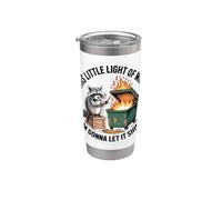 Divertido meme de Raccoon Dumpster Fire This Little Light of Mine Vaso térmico de acero inoxidable de doble pared