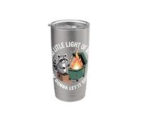 Divertido meme de Raccoon Dumpster Fire This Little Light of Mine Vaso térmico de acero inoxidable de doble pared