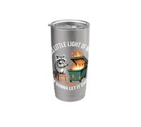 Divertido meme de Raccoon Dumpster Fire This Little Light of Mine Vaso térmico de acero inoxidable de doble pared