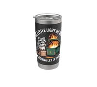 Divertido meme de Raccoon Dumpster Fire This Little Light of Mine Vaso térmico de acero inoxidable de doble pared