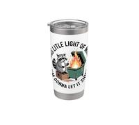 Divertido meme de Raccoon Dumpster Fire This Little Light of Mine Vaso térmico de acero inoxidable de doble pared