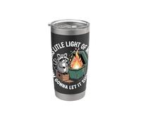 Divertido meme de Raccoon Dumpster Fire This Little Light of Mine Vaso térmico de acero inoxidable de doble pared