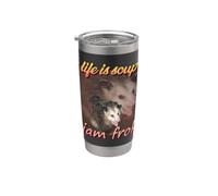 divertido meme de zarigüeya - La vida es sopa, yo soy un tenedor camisetas de zarigüeya Vaso térmico de acero inoxidable de doble pared