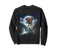 Divertido Meme del Boxeador Aullando a la Luna, Divertido Amante de los Perros Sudadera