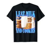 Divertido Meme gráfico pirateado de «I Eat Milk and Cookies» para Amantes de la Comida Camiseta