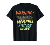 Divertido Memphis Tennessee Horizonte Noche Vintage Camiseta