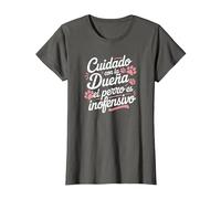 Divertido Mensaje de mamá de Perro español para Mujeres seguras Camiseta, Mujer, Asfalto, M