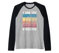 Divertido Mensaje - I Am The Engine para Ciclistas Fan Camiseta Manga Raglan