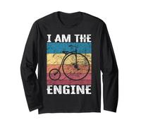 Divertido Mensaje - I Am The Engine para Ciclistas Fan Manga Larga