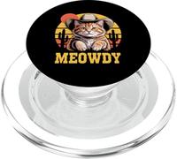 Divertido Meowdy Tabby Cat Western Cowboy Humor PopSockets PopGrip para MagSafe