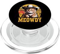 Divertido Meowdy Tabby Cat Western Cowboy Humor PopSockets PopGrip para MagSafe