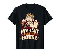 Divertido Mi Gato Manda En Esta Casa Mamá Papá Gato Camiseta