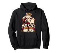 Divertido Mi Gato Manda En Esta Casa Mamá Papá Gato Sudadera con Capucha