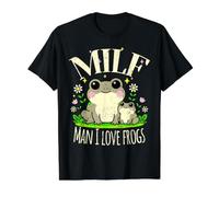 Divertido Milf Hombre I Love Frogs Lindo Retro Agotado Boho Camiseta gráfica económica, Hombre, Negro, XL