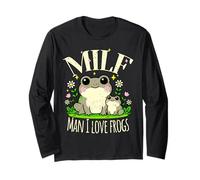 Divertido Milf Hombre I Love Frogs Lindo Retro Agotado Boho Manga Larga
