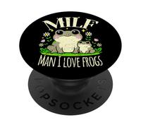 Divertido Milf Hombre I Love Frogs Lindo Retro Agotado Boho PopSockets PopGrip Adhesivo