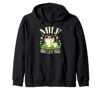 Divertido Milf Hombre I Love Frogs Lindo Retro Agotado Boho Sudadera con Capucha