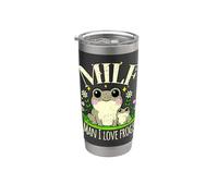 Divertido MILF Hombre I Love Frogs Lindo Retro Agotado Boho Vaso térmico de acero inoxidable de doble pared